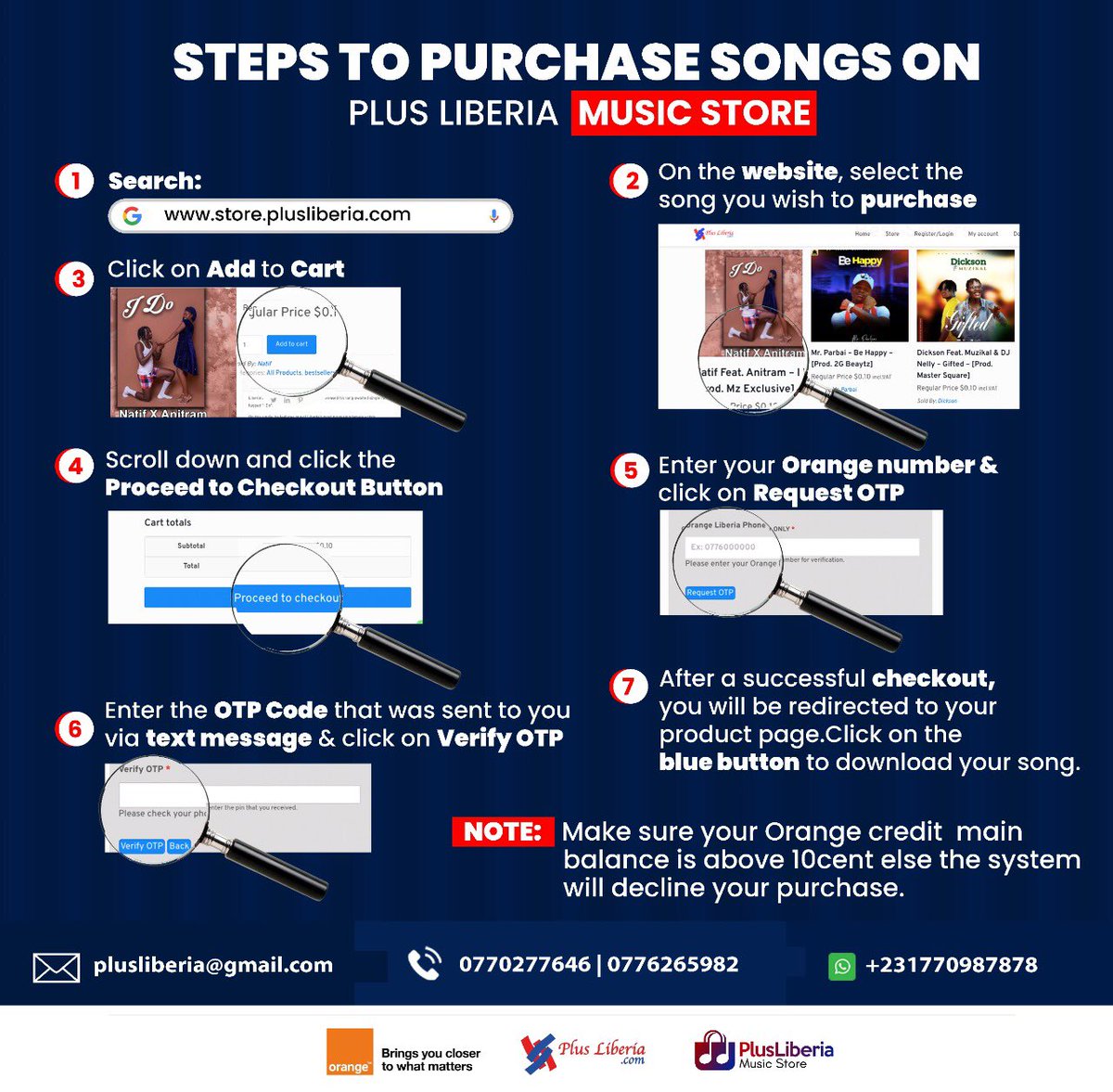 plusliberia's tweet photo. Simple &amp; Easy steps to purchase your favorite songs on Plus Liberia Music Store. 

#plusliberiamusicstore #plusliberia https://t.co/vMopj3L8kk