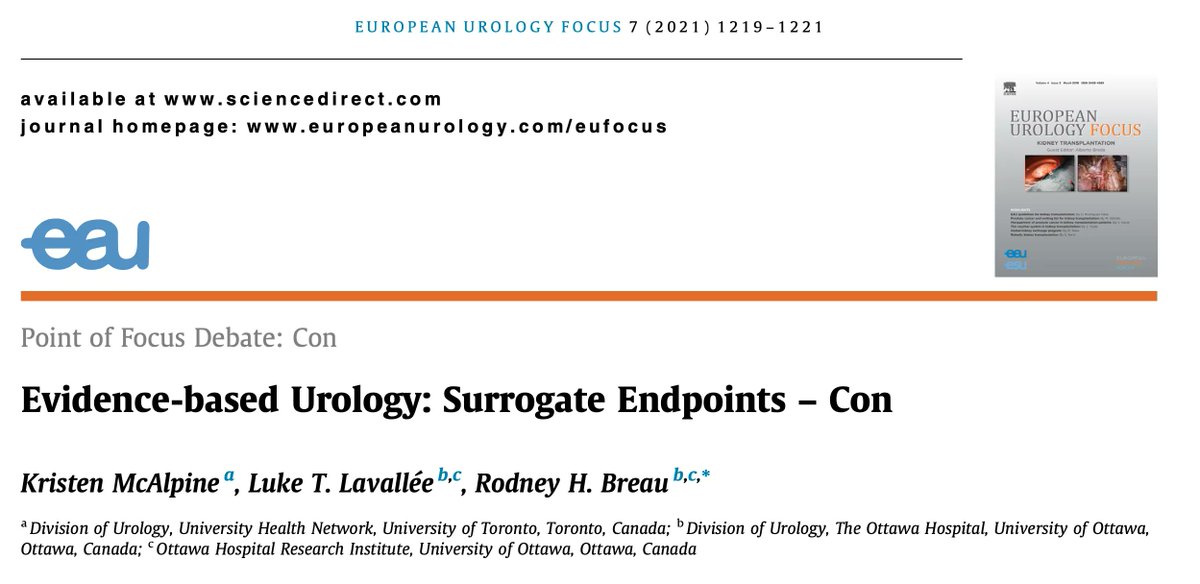 EurUrolFocus's tweet image. Point of Focus Debate: CON 
Evidence-based Urology: Surrogate Endpoints – Con

buff.ly/3FDY5sI

@_kmcalpine @RodBreau