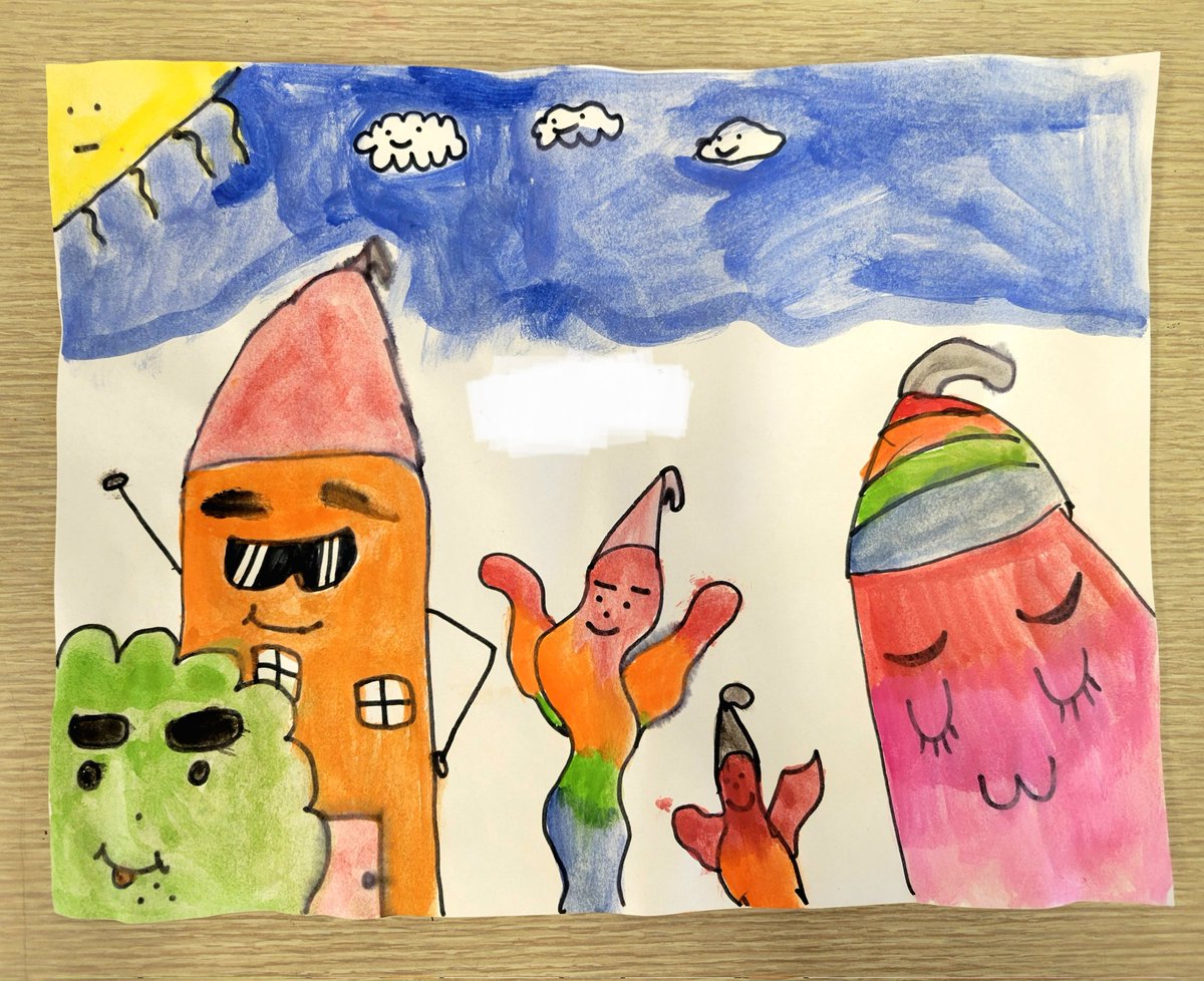 MrsMegBenson's tweet photo. A few student pieces from day 1 of #crayolacreativityweek inspired by #thedoodleboy @JMI_Edison https://t.co/DPWPs1z2k5
