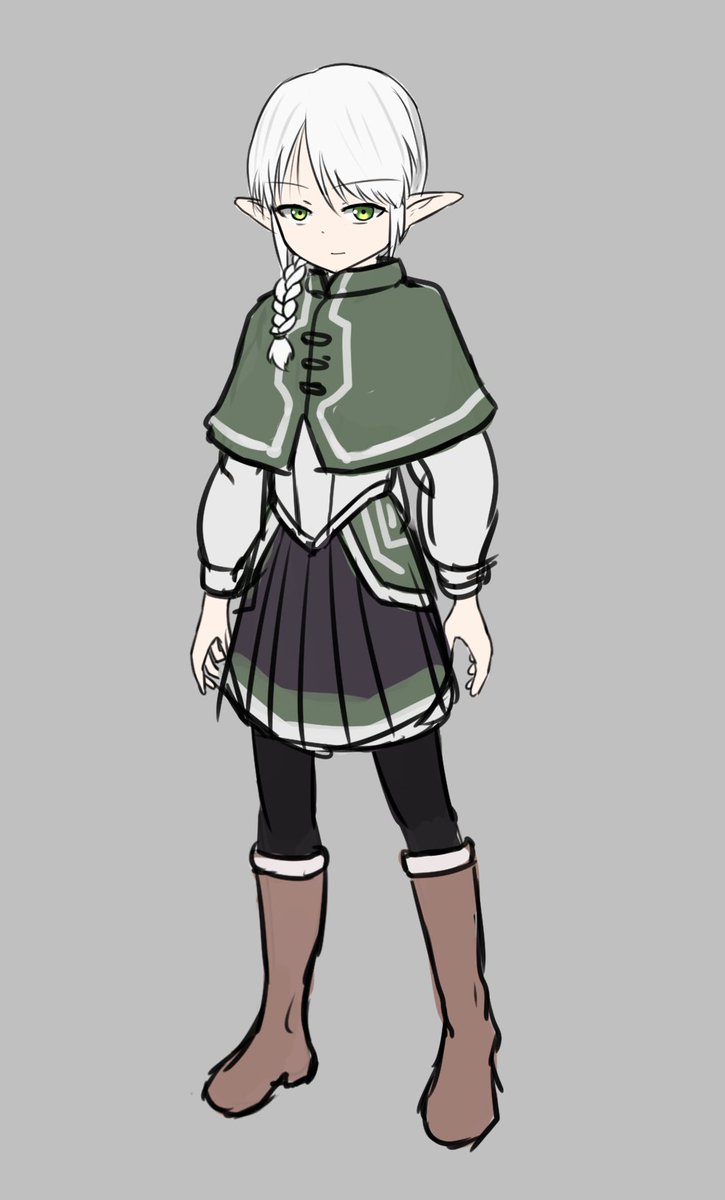 武装エルフらくがき。(キャラデザ) 