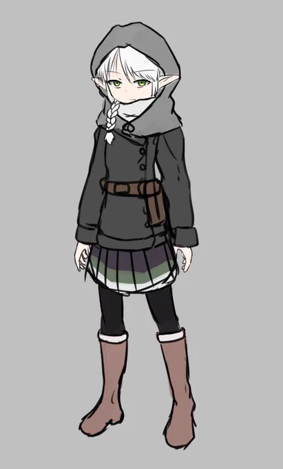 武装エルフらくがき。(キャラデザ) 