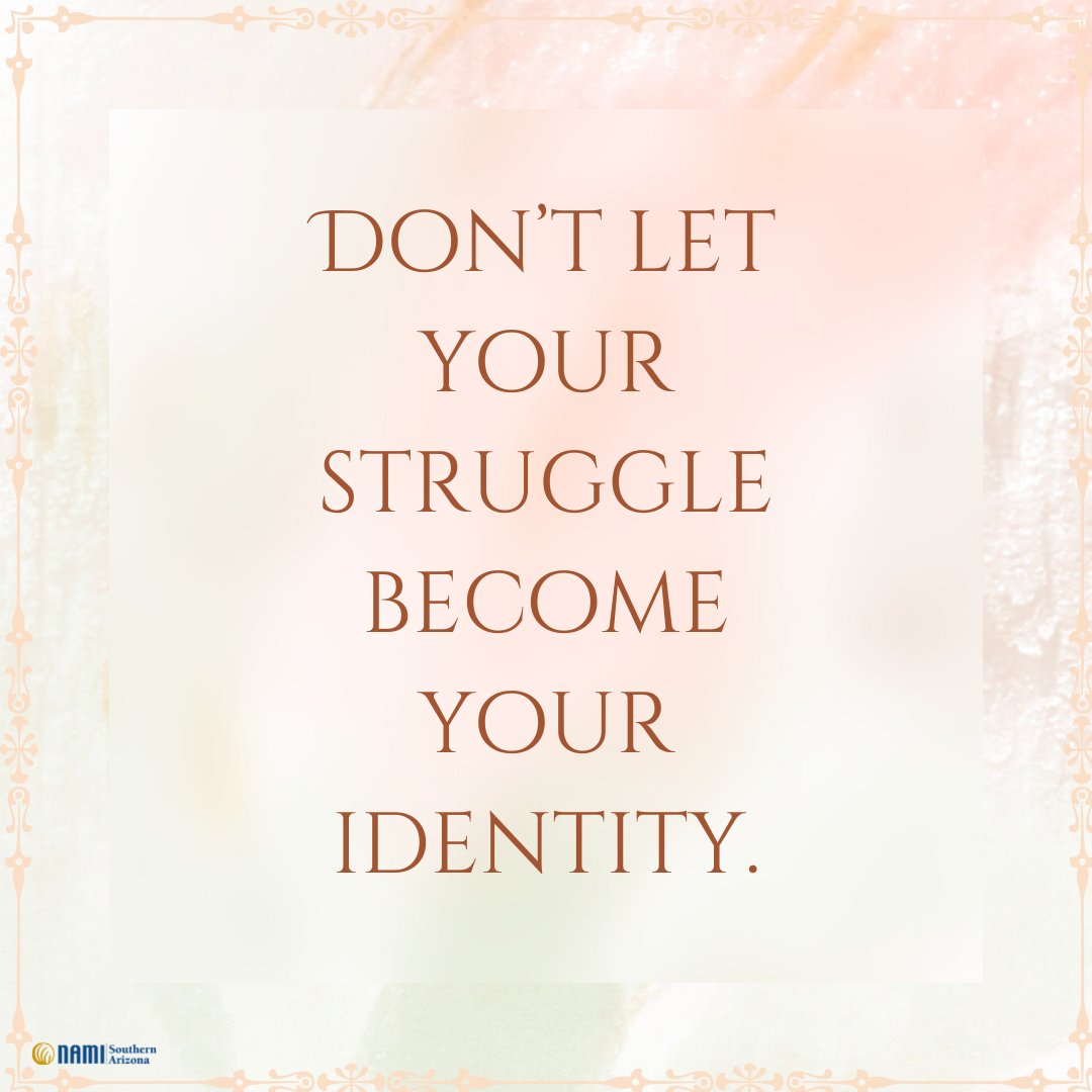 NAMISouthernAZ's tweet photo. It's easy to get lost in our struggles. It can happen to the best of us. We can lose sight of ourselves. Remember, there's more to us than that, we're good as well. We're complex beings. 
#nami #namisa #namisouthernaz #mentalhealth #selfcare #inspiration #healing #together4MH https://t.co/zfBh7Ni8cu