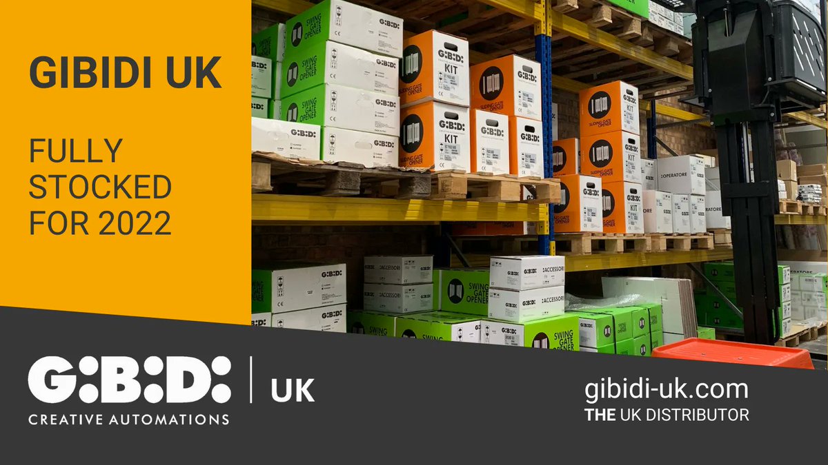 GibidiUk's tweet photo. This winter our #GIBIDIUK warehouse is fully stocked with the latest #GIBIDI #AutomatedGate kits, parts & spares. Distributing UK-Wide to independent resellers & professional installers with full technical support & repairs. GIBIDI range > https://t.co/VicYsU5ABw #GateAutomation https://t.co/r4ImzHFHpq