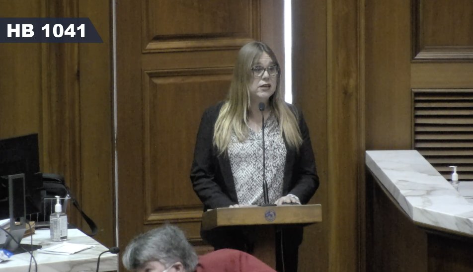 ACLUIndiana's tweet photo. “I want to state this unequivocally: Trans people are your neighbors, your friends, your family members. 
 
We’ve been in Indiana for as long as there has been an Indiana.”  
 
-@thekitmalone 
 
#LetKidsPlay #INLegis https://t.co/N6OTKN598I