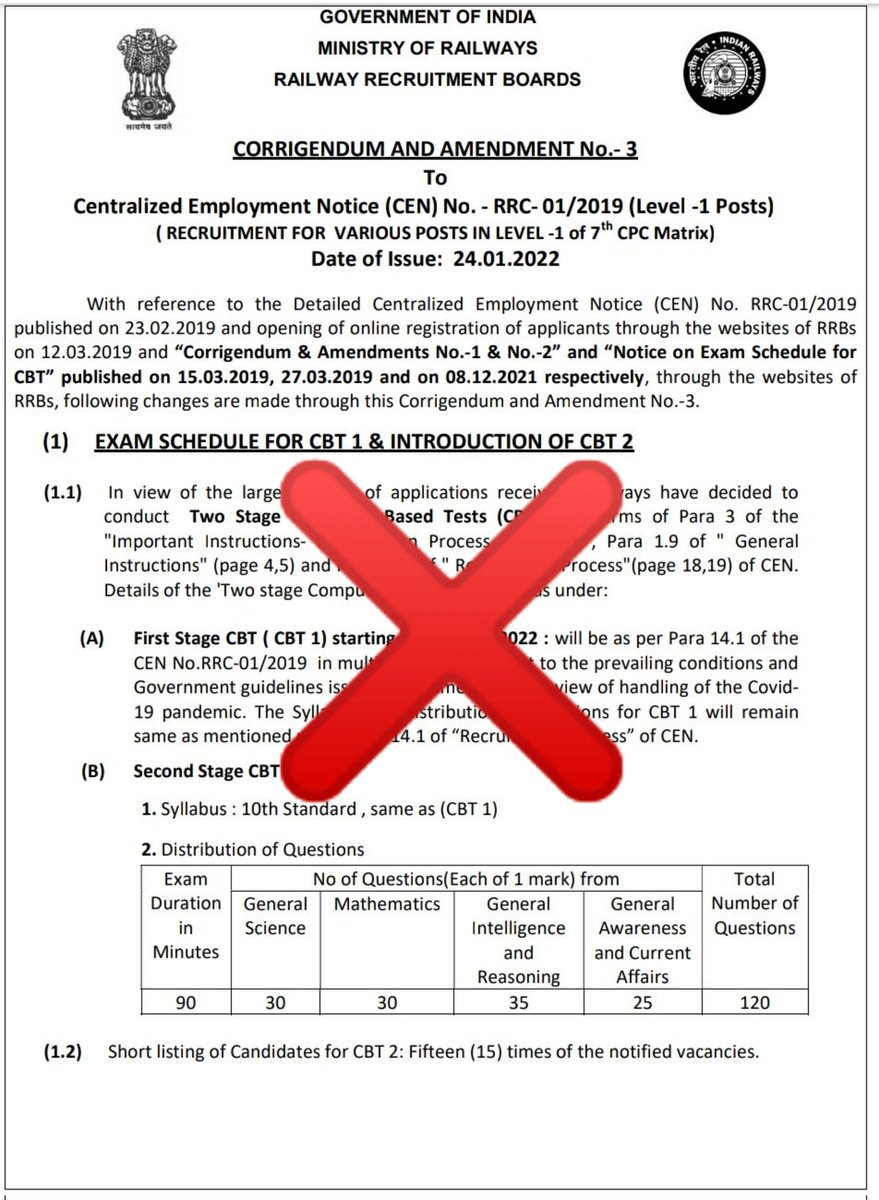 HqNrmu's tweet photo. देश के 1.25 करोड़ युवाओं ने रेलवे ग्रुप डी का फॉर्म भरे 3 साल से ज्यादा समय हो गया है ।

आज रेलवे की ओर से जारी नोटिफिकेशन में खुलासा हुआ है कि सीबीटी-2 भी होगा।

हकीकत यह है कि सरकार युवाओं को रोजगार नहीं देना चाहती है ।|
#बीजेपी_भगाओ_लोकतंत्र_बचाओ
#no_cbt_2_in_group_d https://t.co/mZOTuACr3U