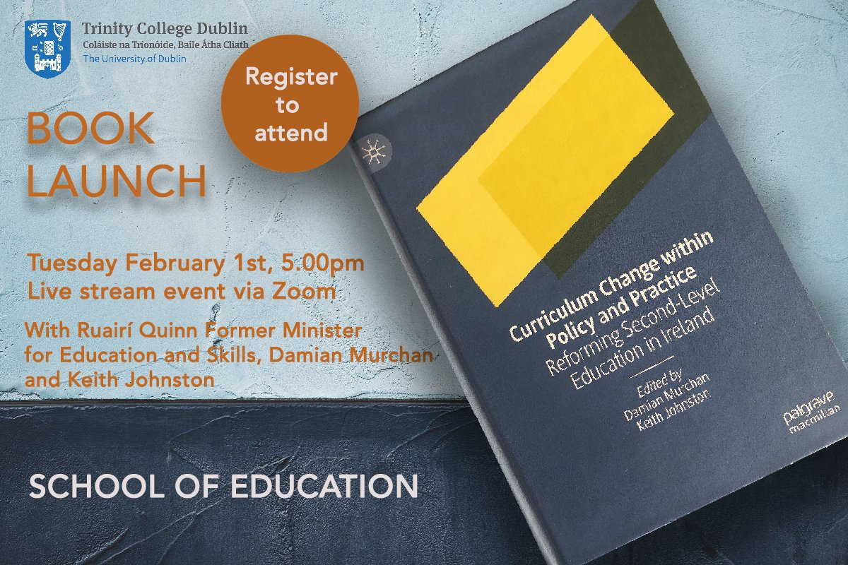 Want to hear about curriculum reform in an Ed system performing highly on PISA &amp; TIMSS?  Join Ruairí Quinn <a href="/keithjohnsto/">keith johnston</a> &amp; me on 1 Feb discussing Junior Cycle reform. Details at Bit.ly/3ArL0Sk  Register at Bit.ly/3GZiD0e  <a href="/SchoolofEdTCD/">School of Education</a>