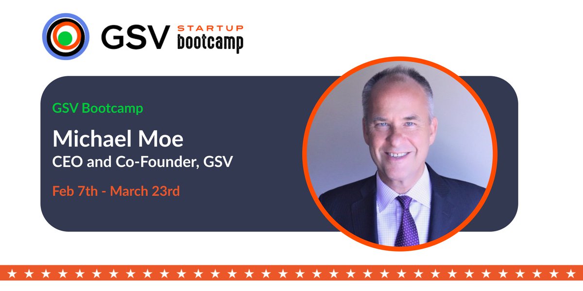 GSVteam's tweet photo. Our very own @michaelmoe, CEO and Co-Founder of GSV, will be speaking weekly at our upcoming #GSVBootcamp!

Don’t miss out on a chance to hear from Michael and other industry leaders, register for the FREE Bootcamp today ➡️ https://t.co/pVJnRAoUfs https://t.co/RyVoB4QcfW