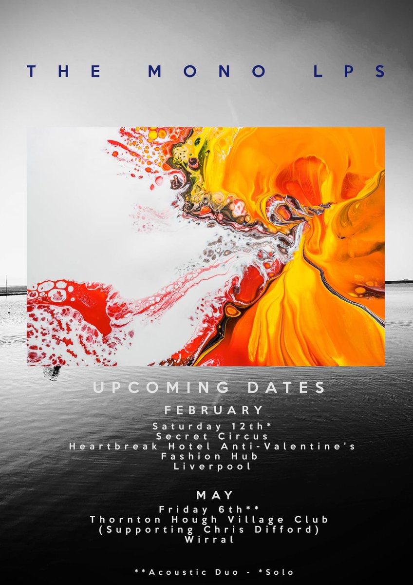 As we slowly get back to normal we are really happy to announce some acoustic shows that are coming up for us. More dates to be announced soon! Stay tuned #gigs #shows