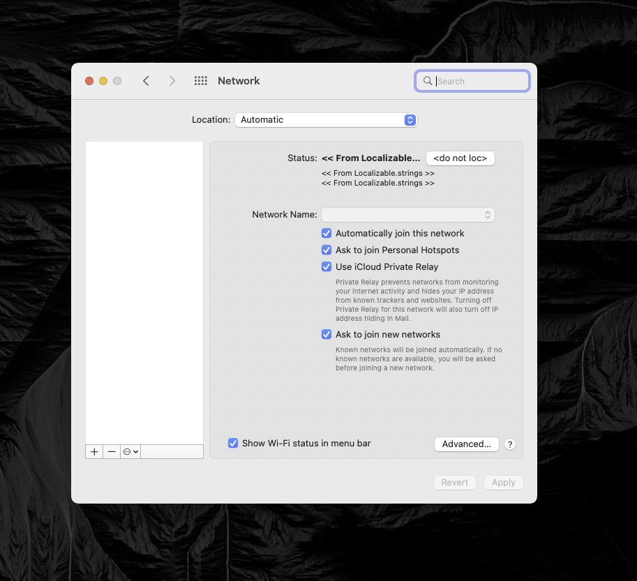 love checking network settings on my M1