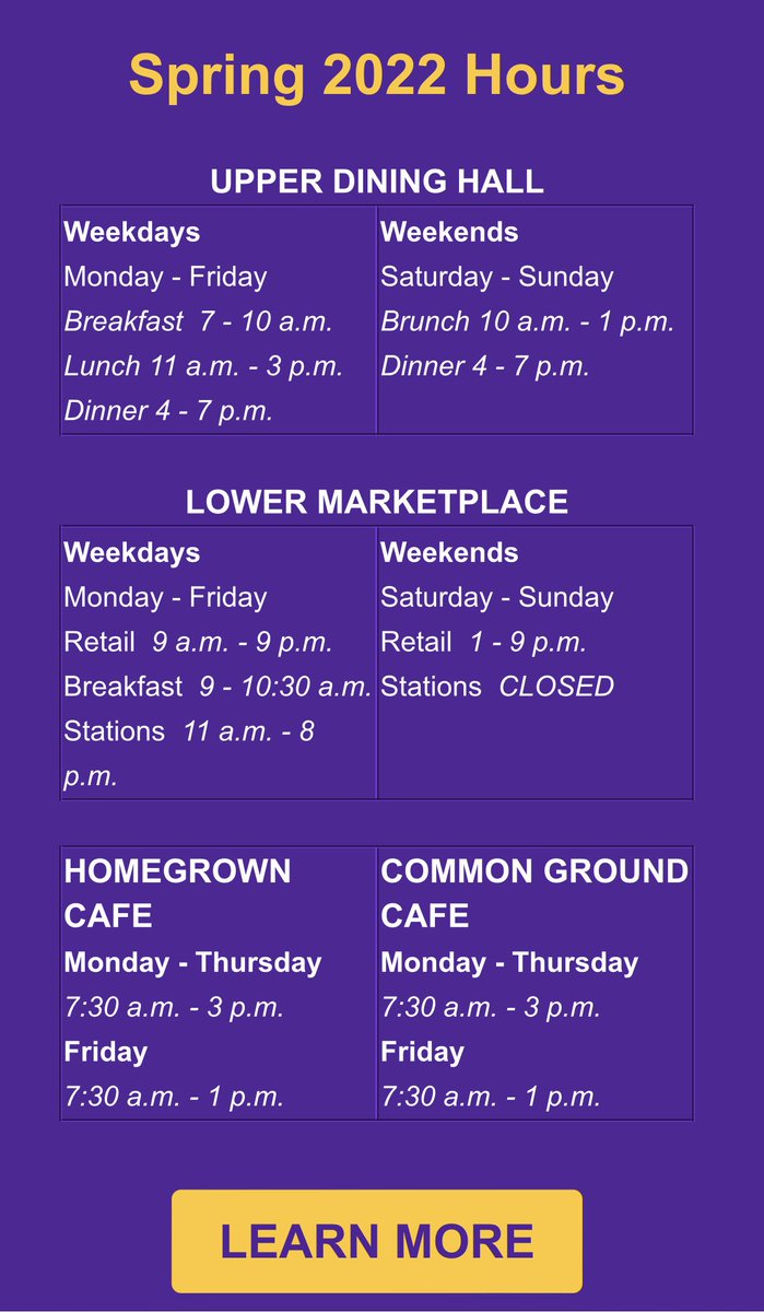 uwspdining's tweet photo. Update Time! Enjoy delicious food throughout your day!

#UWSP #UWSPDining #ILoveFood #Updates #TheMoreYouKnow https://t.co/D6BpzwYAMr