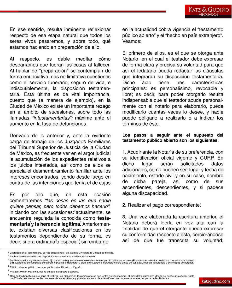 KatzGudino's tweet photo. Katz & Gudiño Abogados te comparte la reflexión de nuestra asociada Valderett Flores, sobre el ABC de la muerte: las cosas en las que nadie quiere pensar pero todos debemos hacerlo. #Testamento #Sucesión #Testador
https://t.co/A0QtZCwWKA https://t.co/Idv7QUG7Vk