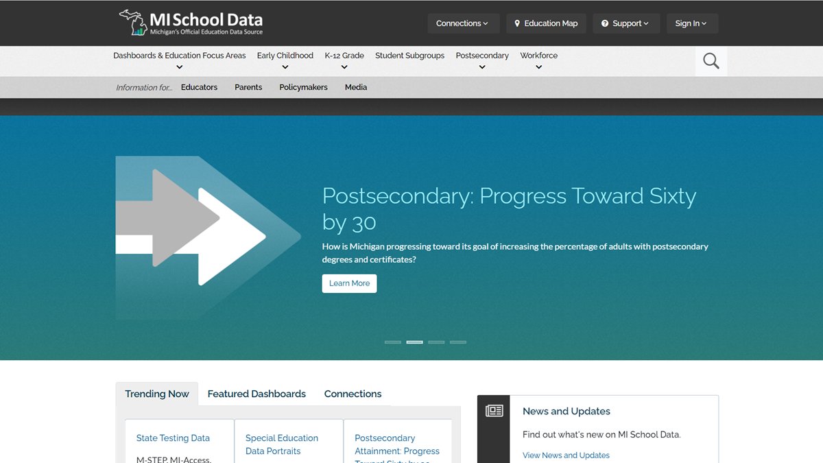 MISchoolData's tweet photo. Are you looking for #MiGov #EdData? A wealth of information is available on #MiSchoolData! Visit https://t.co/zCU6J0BkXo to get started! https://t.co/Tzkiwn2bwE