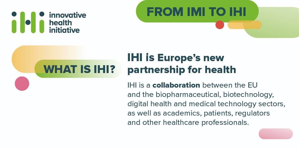 This week we're officially launching the Innovative Health Initiative, Europe's new partnership for #health!
Meet our partners &amp; find out how to get involved in our activities at our online launch event on 26/01
✍️ Register: bit.ly/3E65aBr
#WelcomeIHI #EUPartnerships
