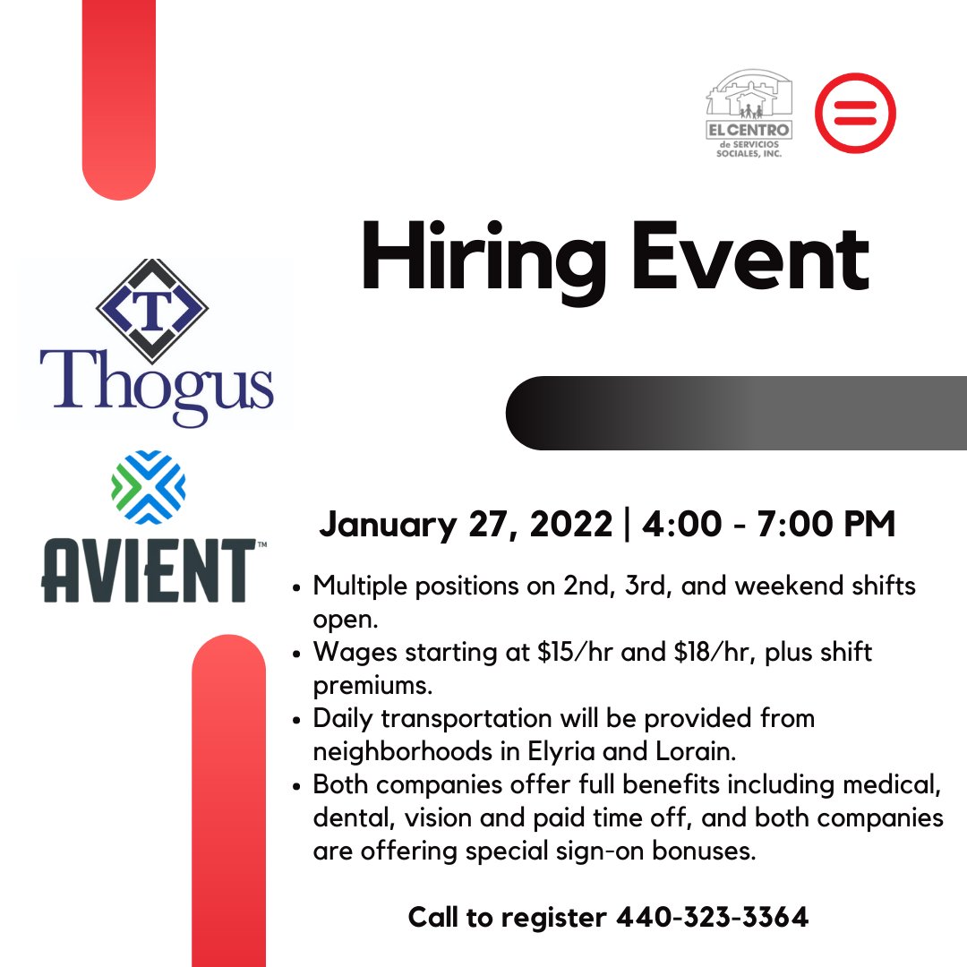 🚨JOB OPENINGS WITH FREE TRANSPORTATION

☎️Call our office for more information and to register, 440-323-3364 

#LCUL 
#JobSearch
#HiringNow 
#JobSeekers