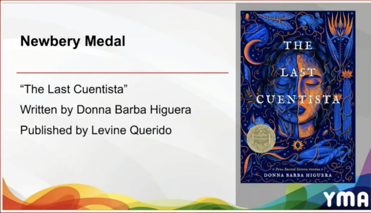 I am so glad we talked about @dbhiguera's The Last Cuentista during our #alayma prediction dinner <a href="/MrSchuReads/">John Schu</a>! I was so hoping it would get a nod. Still smiling after this morning's newbery announcement!