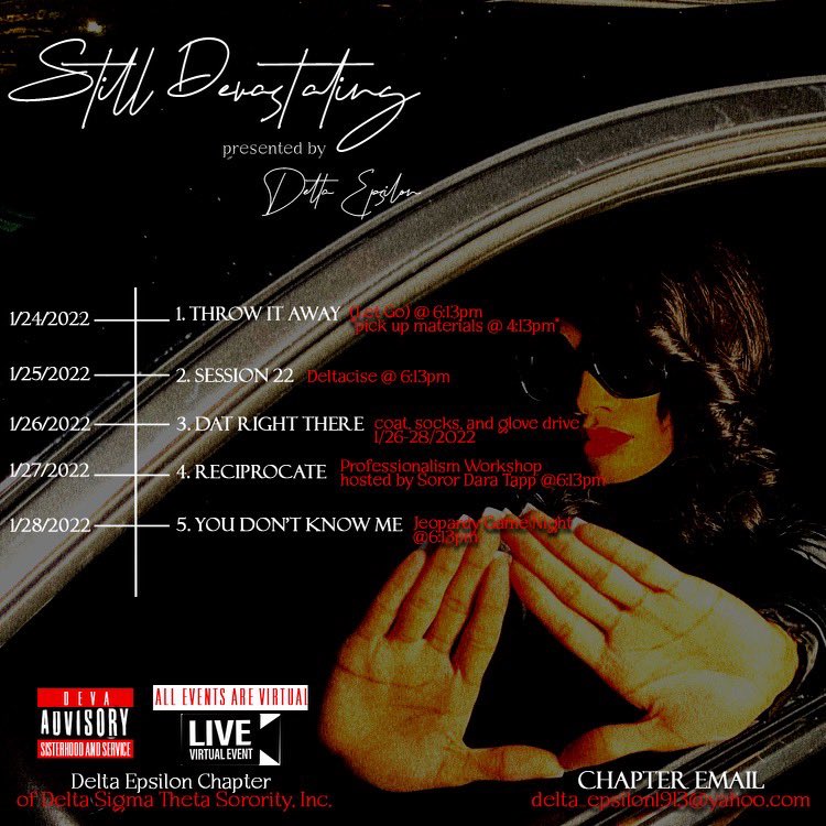 DeltaEpsilon49's tweet photo. DELTA WEEK IS HERE! 🔺🔥 Join the Devastating Delta Epsilon Chapter as we present “Still DEvastating!” What’s your favorite songs from the album? We’re starting today with Throw It Away! https://t.co/KAzxfBbD3s