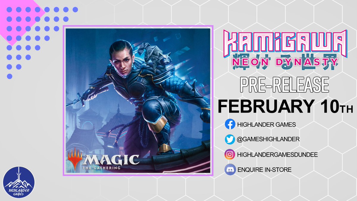 Get excited! The prerelease event for the new Magic the Gathering set-- Kamigawa Neon Dynasty-- is only a few weeks away!

Tickets are available in-store and online via our website! Get yours now!⬇⬇⬇
tinyurl.com/MTGNEONDYNASTY

[ #mtgtcg #magictcg #magicthegathering]