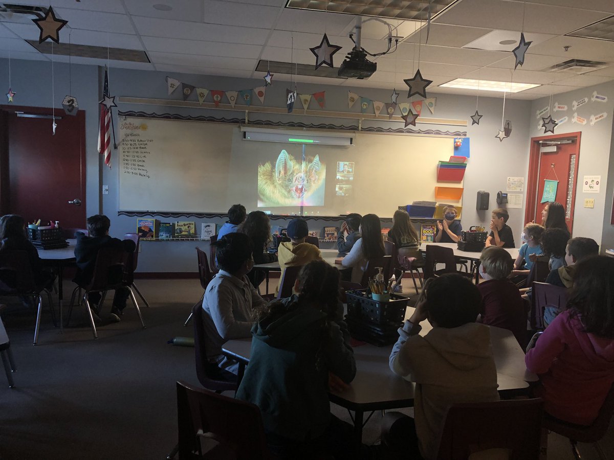 afulton345's tweet photo. Our @GowanGators 4th graders got to @Zoom with author @kennethoppel today after reading Silverwing in class! We love how technology allows us to extend our learning in such meaningful ways. https://t.co/K1LXGohSmq