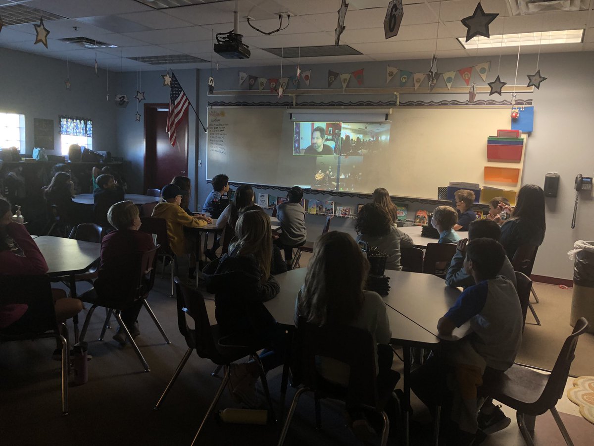 afulton345's tweet photo. Our @GowanGators 4th graders got to @Zoom with author @kennethoppel today after reading Silverwing in class! We love how technology allows us to extend our learning in such meaningful ways. https://t.co/K1LXGohSmq