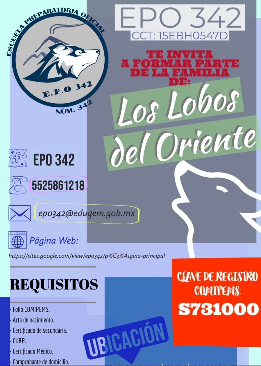 Adriana11486687's tweet photo. La epo 342 te invita a ser parte de su comunidad estudiantil, somos tu mejor opción #lobos342 https://t.co/5EuzD31yq1 https://t.co/2m9sR7BfcR