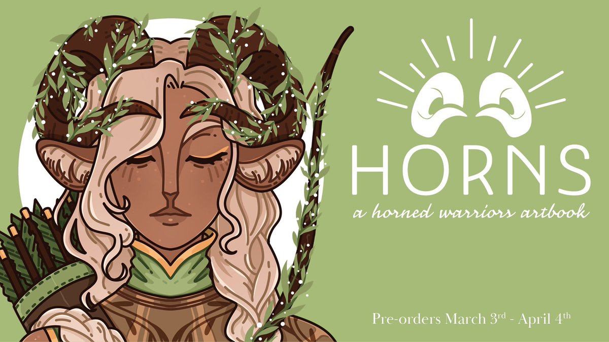 Announcing our new book: Horns ⚔️ It will feature 40+ artists around one theme: horned warriors! Satyrs, demons, oni, goats: expect to see antlers, horns and hooves 🐐 Pre-orders on March 3rd, mark your calendars!