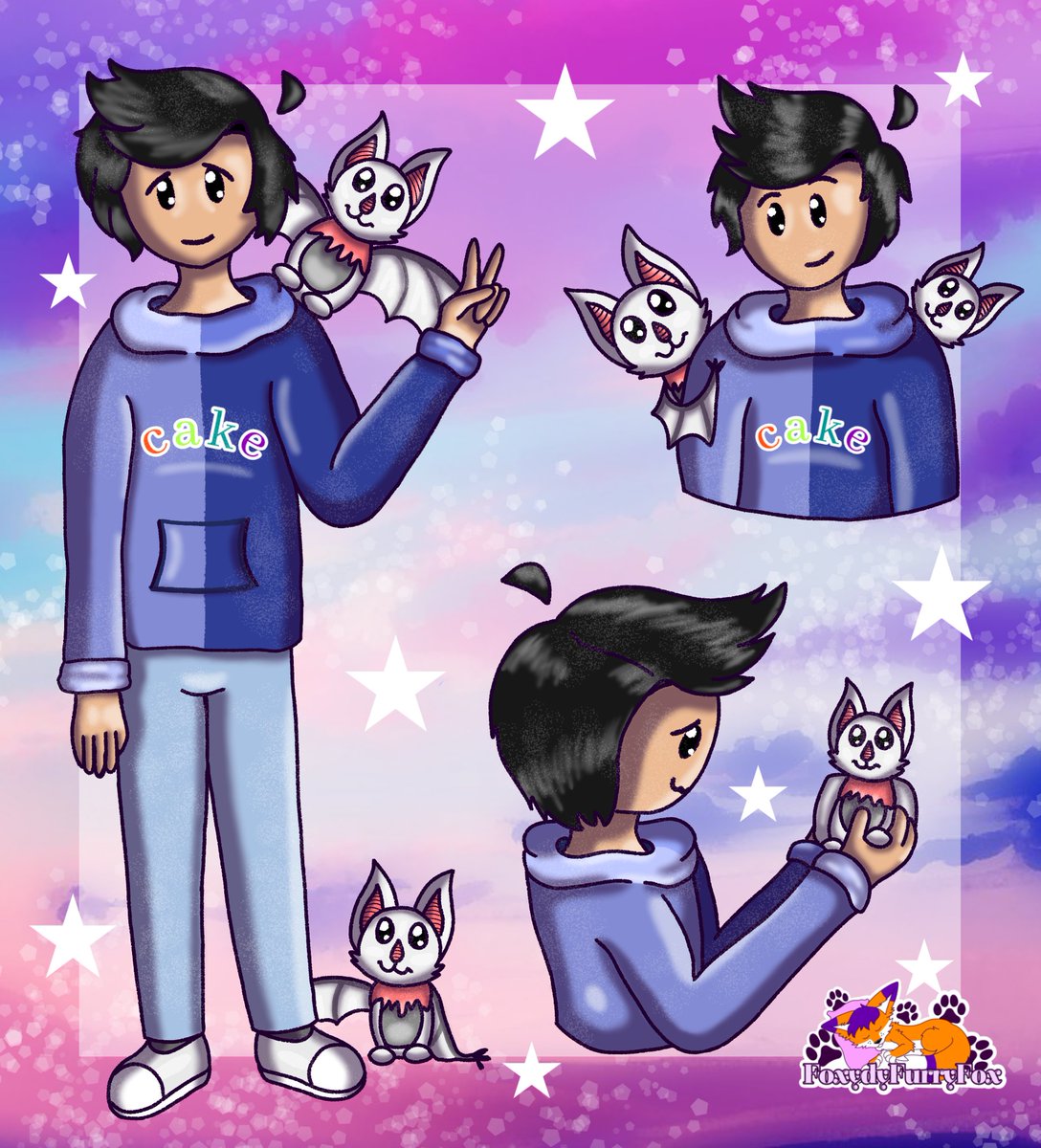 FoxydyFurryFox's tweet photo. Commission for @FishyBlox ⭐
Fishy and his Albino bat buddy's 🦇💜
(Posting it even we haven't finished payment)
#Roblox #AdoptMe #FishyArmy #art #artist https://t.co/mXptyLdOZx