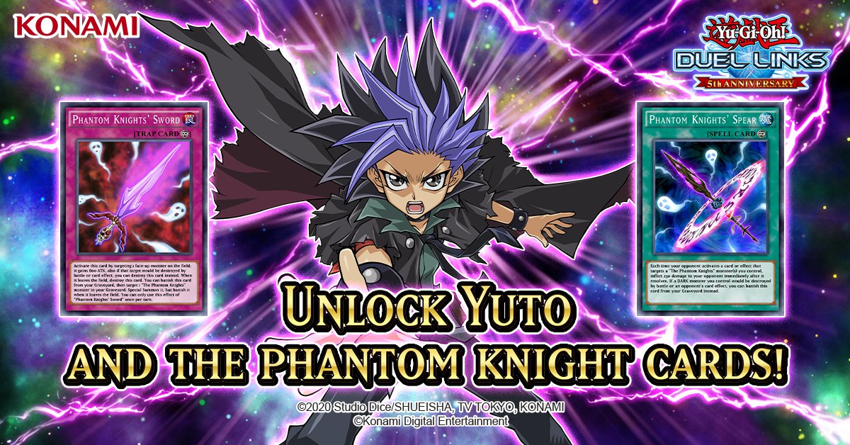 Yuto and the Phantom Knights ride into battle! Unlock them both in #YuGiOhDUELLINKS! Yuto and the Phantom Knights ride into battle! Unlock them both in #YuGiOhDUELLINKS!
