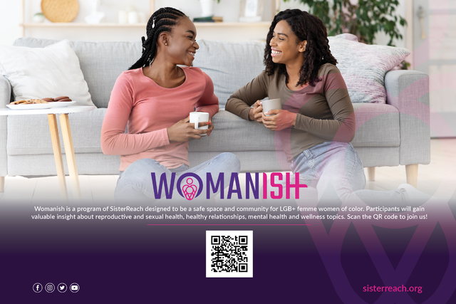 SisterReach's tweet photo. We welcome you to join our Womanish program! This community is designed to create a safe space for LGB+ femme women of color. Join our Facebook group for more information. Make sure to like, comment and share with a friend! https://t.co/MpXRFk4FeT
#SisterReach #Womanish https://t.co/XapmY0jzNI