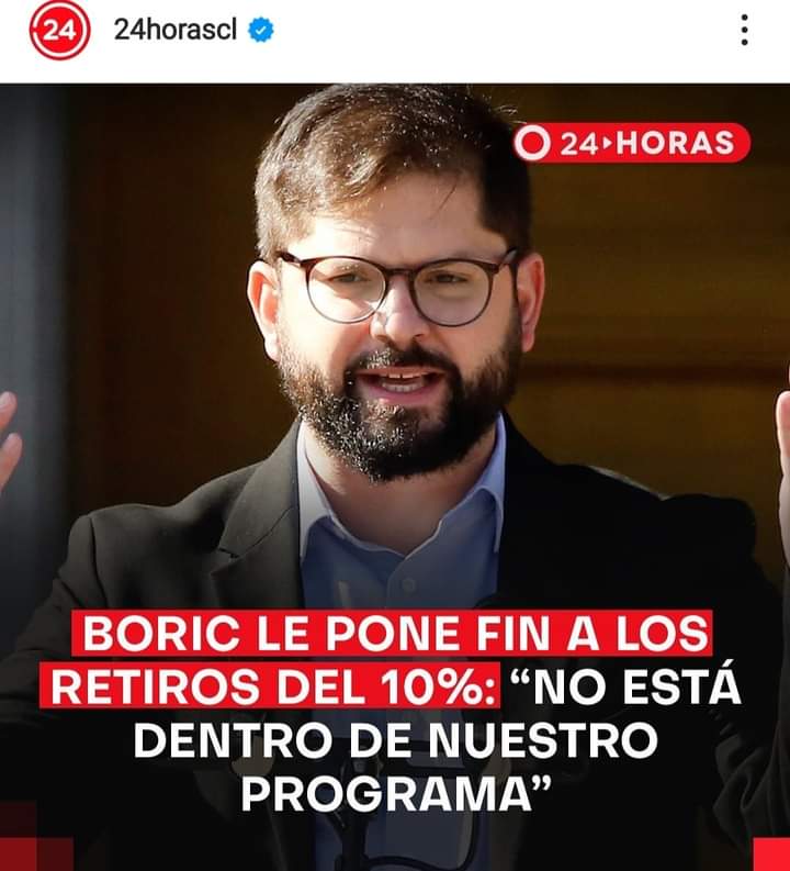 TABER89371567's tweet photo. TRAICIONASTE A TODO UN PAÍS ANTES D ASUMIR EL CARGO @gabrielboric ERES UN VENDIDO TRAIDOR VAMOS A LUCHAR POR #QuintoRetiroUrgente #QuintoRetiroYa CONFIAMOS EN TI MUCHOS ASI NOS PAGAS CUANDO MAS NECESITAMOS NO ME DIGAN AÚN NO ASUME EL ES PRESIDENTE DEL DIA 1 Y YA LA 💩 @PamJiles https://t.co/kbxcs38en3