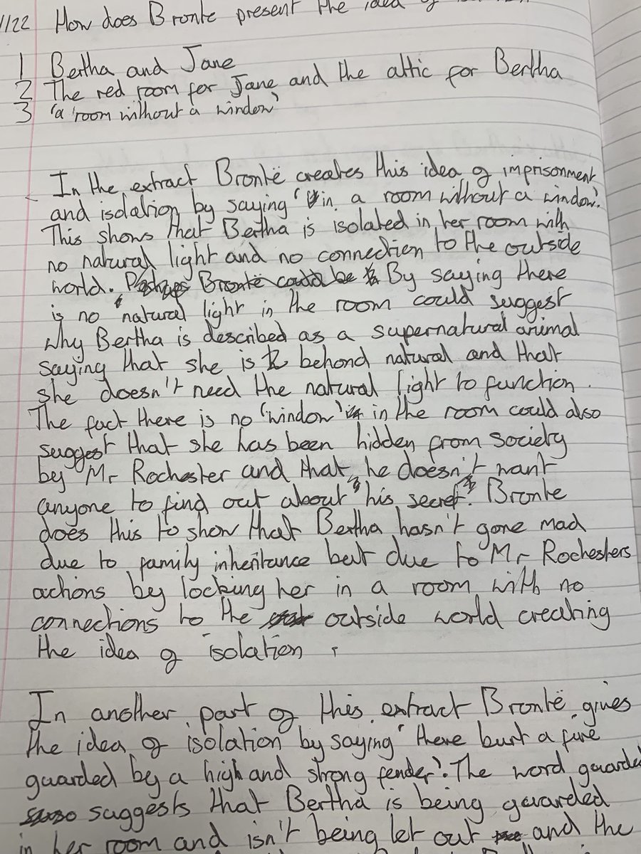 MsSparasci's tweet photo. So impressed by the answers my year 10 class produced about isolation in Jane Eyre. #whathowwhy is really making a difference! https://t.co/3va9do9KPR