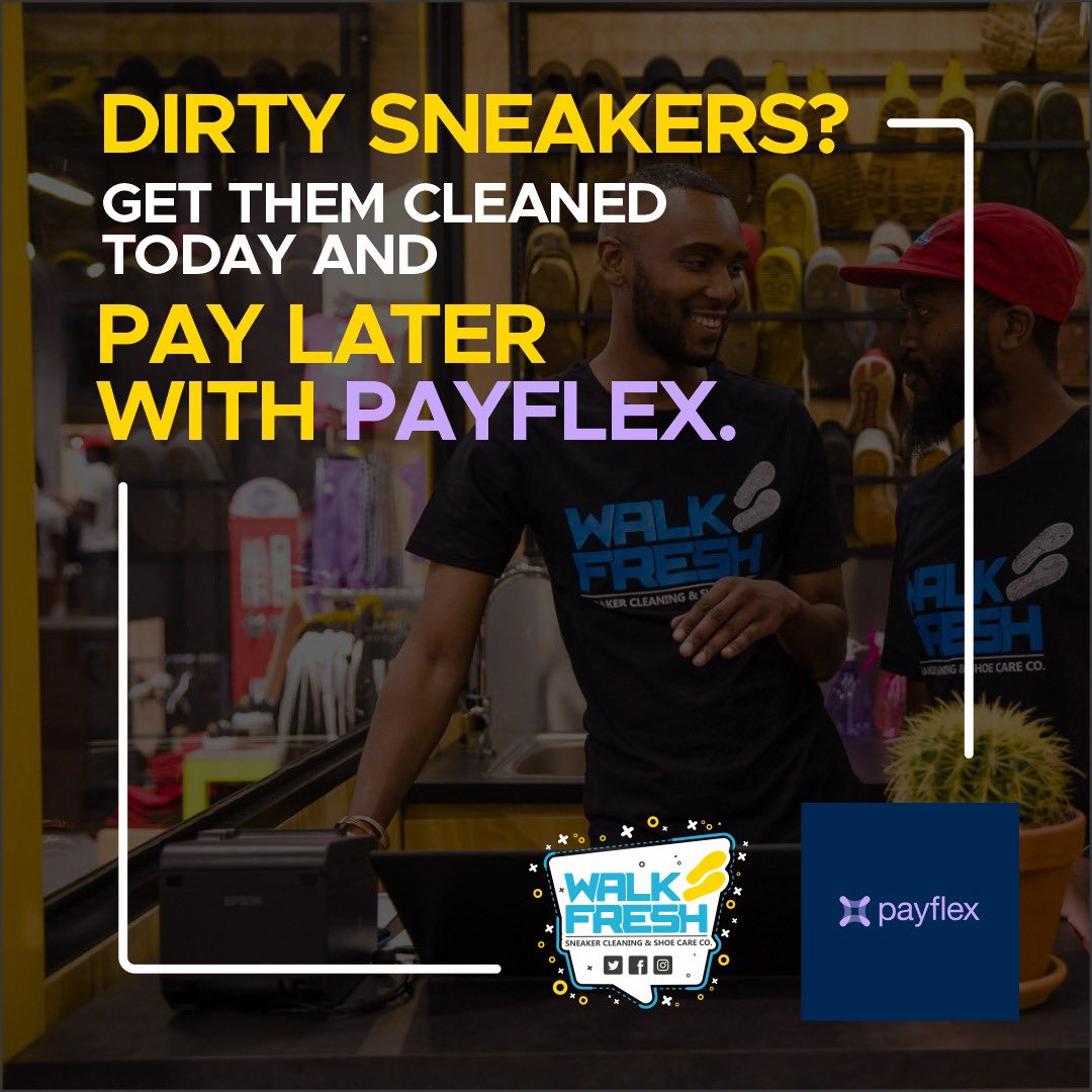 WalkFreshSA's tweet image. January feels like 2months to all of us. This is why we have teamed up with @PayflexZA 😃

1. Go to our website (ww.walkfresh.co.za)
2. Book a FREE pickup for your dirty sneakers.
3. Choose PAYFLEX as your payment option.

WALK FRESH today &amp;amp; pay later. 
No FREE! #WalkFresh