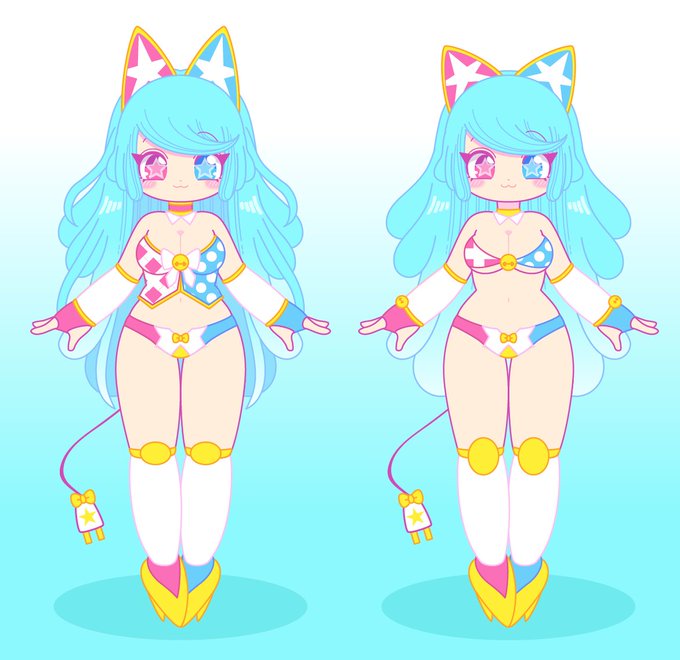 テクノロジーナちゃん、デザインちょっと納得できてなかったので再調整しました。
左が新、右が旧
肌色減ったけどキャラ的にこういう感じがいいと思う。髪の毛もふんわり 