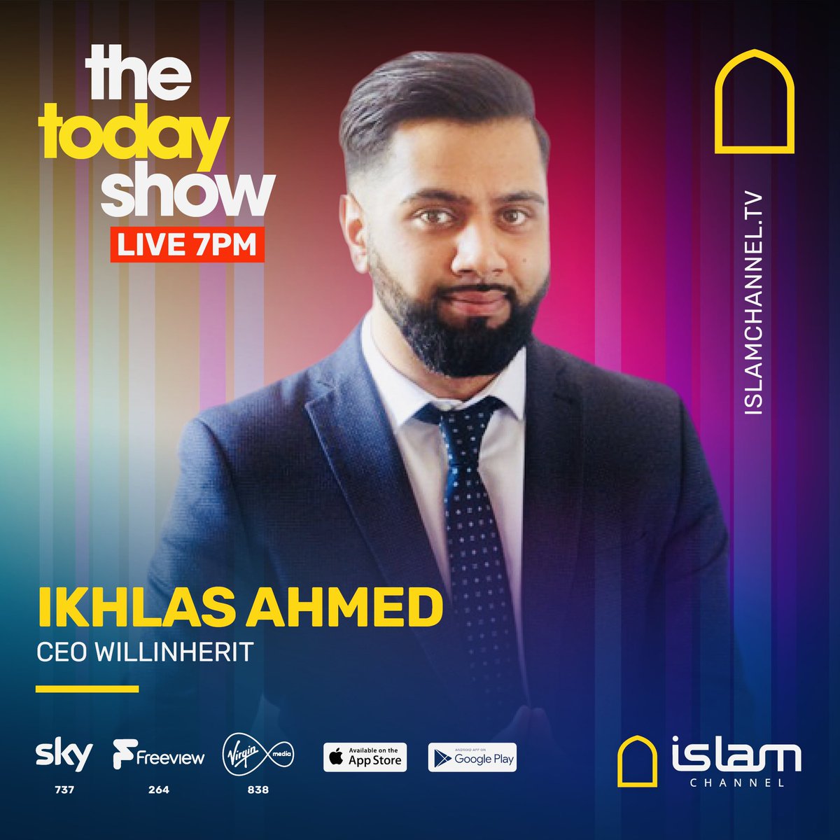 willinherit's tweet photo. Our @Ikhlas_LLB will be live at ‘The Today Show’ on @Islamchannel tonight Monday the 24th January at 7pm #Wills #IslamicWills #Succession 

To watch live  https://t.co/RuSGX2VGRz... https://t.co/i6CT9tI3jv