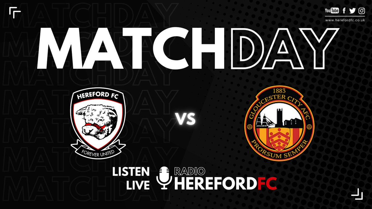 MATCHDAY!

🆚 <a href="/GCAFCofficial/">Gloucester City AFC</a> 
🏟️ Edgar Street 
🕒 7:45pm
🎟️flowte.me/storefront/ind…
📻 <a href="/RadioHerefordFC/">Radio Hereford FC 📻</a>
📲 herefordfc.co.uk/match-live
🏆 <a href="/TheVanaramaNL/">#killrecky</a> 

#COYW #HFCvGLO