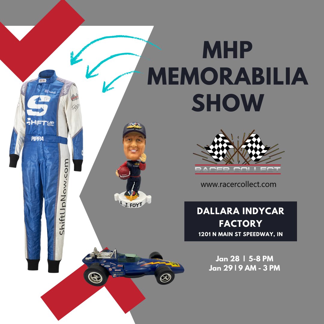 RacerCollect's tweet photo. It's show week! Who is coming to the MHP Memorabilia show in Speedway? https://t.co/Sk9bNJ8eL5