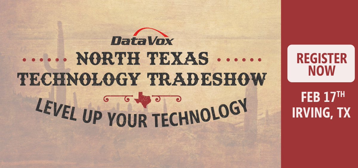 DataVox's tweet photo. Level Up Your Technology Game Plan for 2022! Join us for our North TX Technology Tradeshow in Irving, TX on Feb 17th! Visit face-to-face with our leading technology partners and level up your business technology! Register here: https://t.co/LHYxg5im2s
#DataVox #DataVoxEvents https://t.co/8R8AFIRI4w
