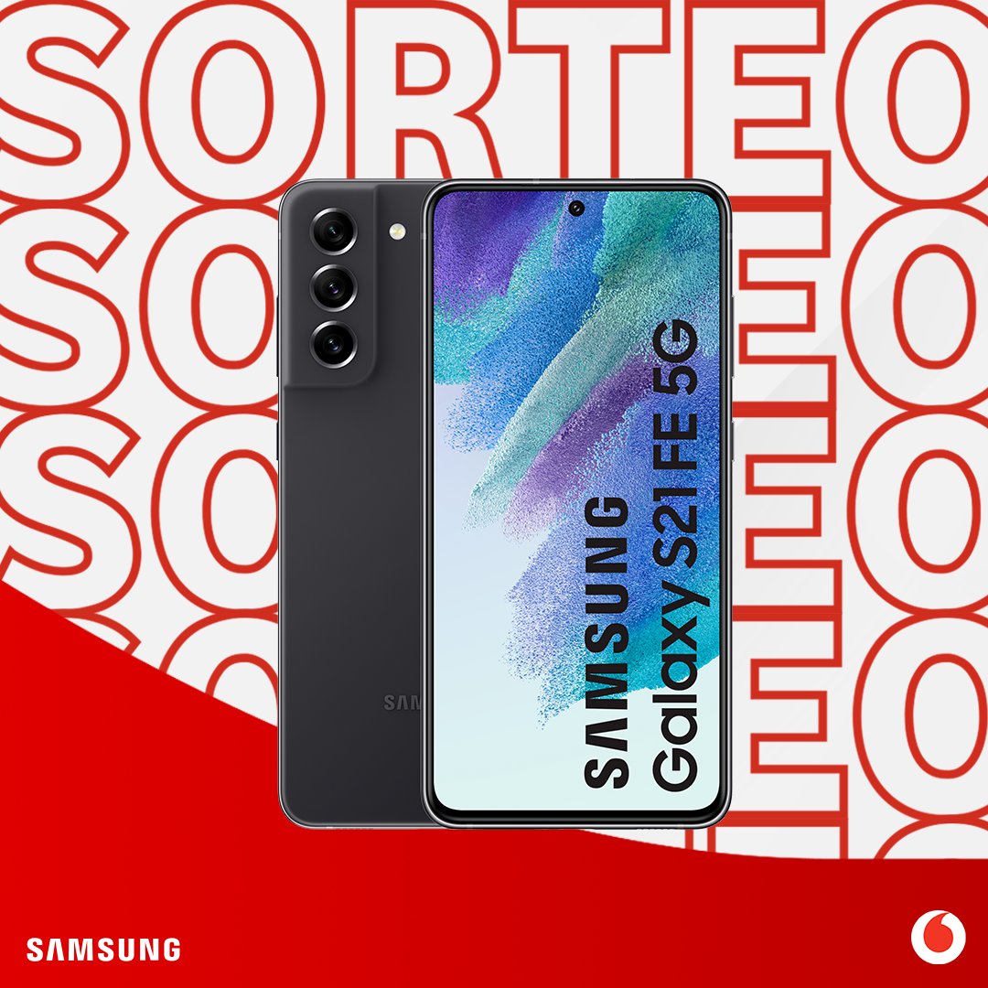 📱📱📱UN SAMSUNG GALAXY S21 FE 5G 📱📱📱para sortear entre todas las personas que hagan RT y nos sigan.

¡Dale cañita, que el lunes que viene decimos ganador!

➕ go.vodafone.es/samsungs21fe5g…