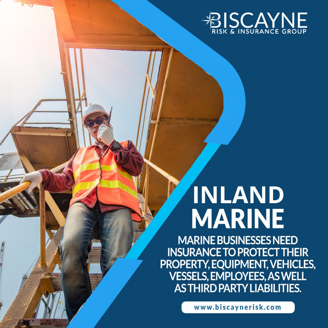 BiscayneRisk's tweet photo. Does your business work off-site? 🚢

Inland Marine Insurance, sometimes called a “floater,” is the perfect coverage for materials, products, and equipment that’s either in transit or being stored by a third party distribution center. 

Click here ➡️ https://t.co/vGBkFjmee6 https://t.co/Z4ovJ9WXwn