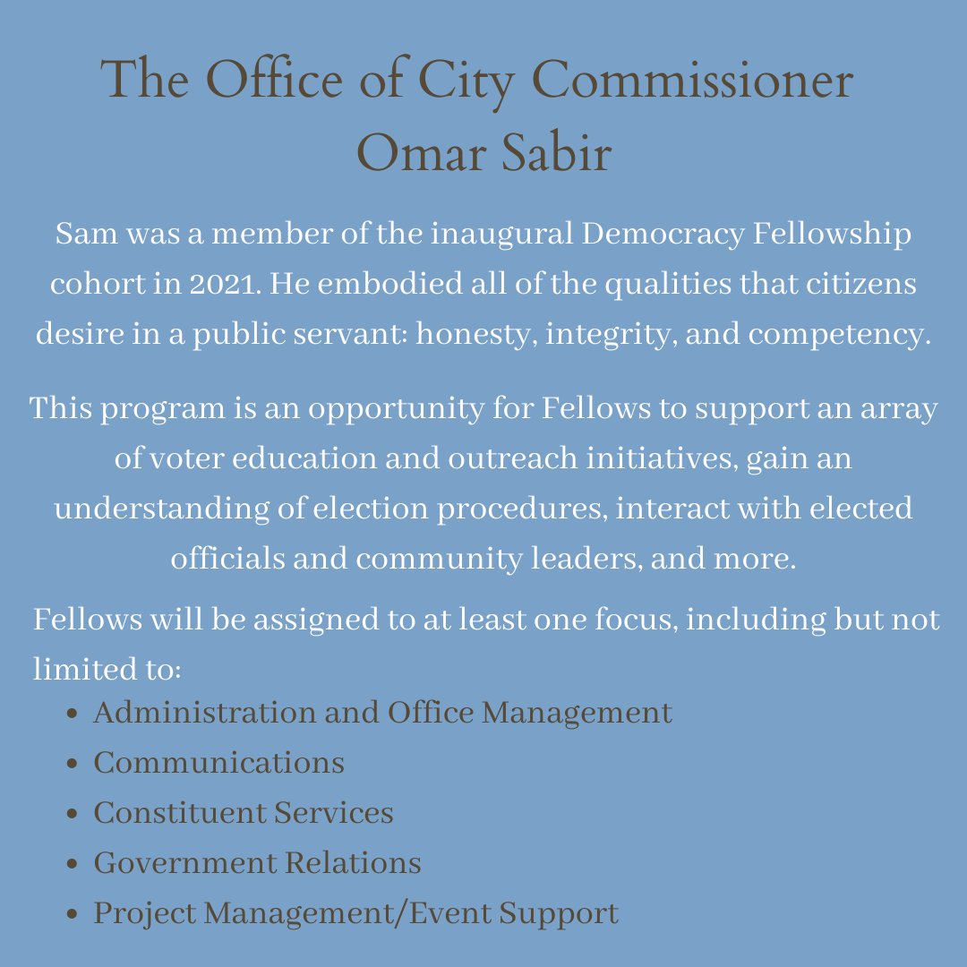 TUpolisci's tweet photo. In honor of former Temple student and Fellow, Samuel Collington, the Office of City Commissioner, Omar Sabir, has created the Samuel S Collington Democracy Fellowship Program. Applications are being accepted on a rolling basis.
Apply Here: https://t.co/0UVb3qq5Il
#jonnycastroart https://t.co/zOhSfS5Fxu
