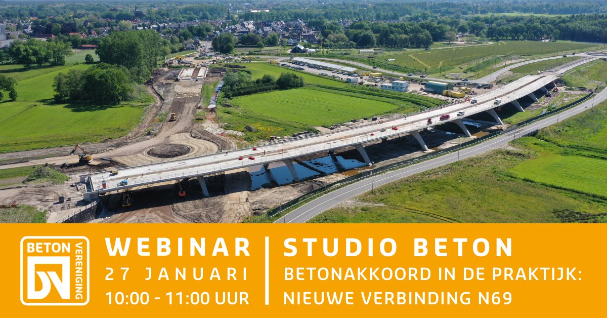 Hoe combineer je #duurzaamheid en #innovatie succesvol in de dagelijkse praktijk? Volg ons #webinar do. 27 januari over Nieuwe Verbinding N69 met sprekers van <a href="/BoskalisNL/">Boskalis Nederland</a> &amp; <a href="/DorienStaal/">Dorien</a> 
Meer info 👉🏻 ow.ly/29S750HBAQx 
#bouw #concrete #duurzaamheid #innovatie #engineer