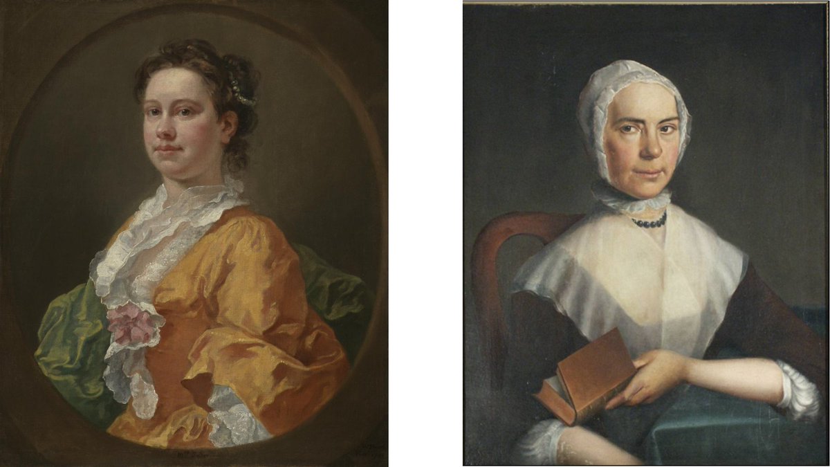 Interesting to see the contrast between 'Mrs Salter' painted as a fresh-faced young 21 year old by #Hogarth in 1741 c/o <a href="/Tate/">Tate</a>, and the one painted over 20 years later displayed in our Great Hall -   showing a much more demure wife of the Master of the Charterhouse.
#almshouse
