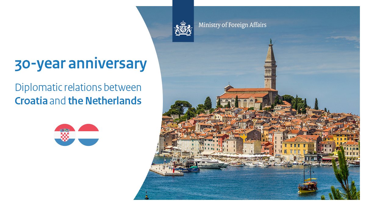DutchMFA's tweet photo. The Netherlands recognised #Croatia as an independent state thirty years ago today. The 🇭🇷🇳🇱 diplomatic relationship, which started on Feb. 28 in 1992, has blossomed since. Today, we work closely together as friends and partners in Europe and around the world. Čestitke Hrvatska! https://t.co/gdX1yjUGqP