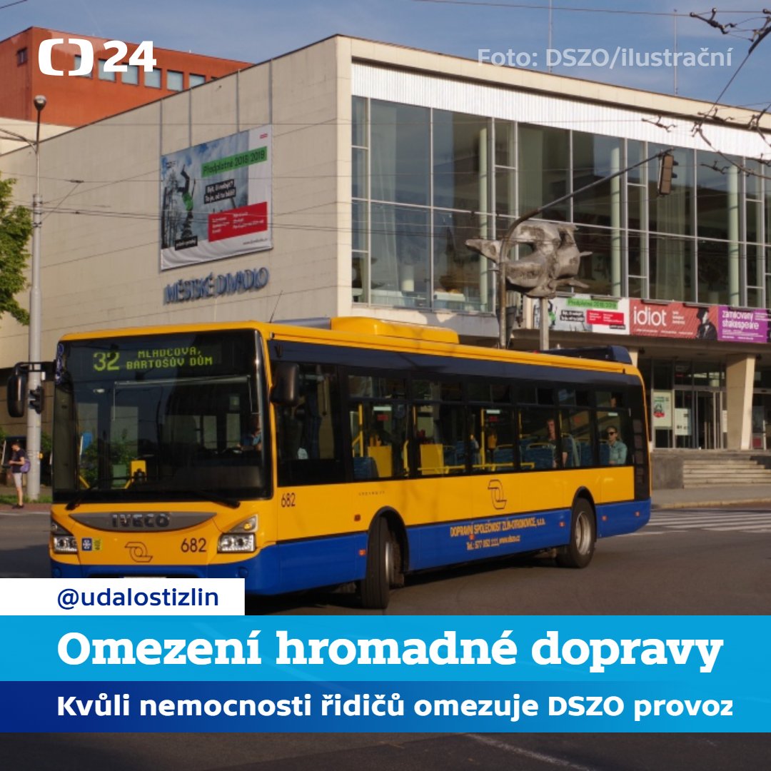 UdalostiBrno's tweet photo. 🔴 Dopravní společnost Zlín-Otrokovice kvůli enormní nemocnosti řidičů omezuje provoz. Od středy pojedou linky DSZO v tzv. letním provozu. Opatření bude platit nejméně do konce jarních prázdnin. #Zlín #Otrokovice #covid #doprava #DSZO https://t.co/wmFWIdMJzp