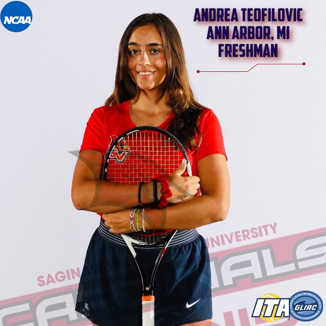 svsu_tennis's tweet photo. Meet the team! Today meet Andrea Teofilovic, one of our freshman at SVSU tennis! @gliacsports @ita_tennis @svsuathletics https://t.co/hrzm6jAml2