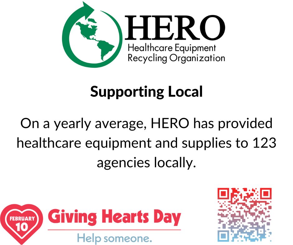 HEROFargo's tweet image. Awareness - On a yearly average, HERO has provided healthcare equipment and supplies to 123 agencies locally. Please support HERO during Giving Hearts Day, Feb. 10th. app.givingheartsday.org/#/charity/29
#givingheartsday #helpsomeone