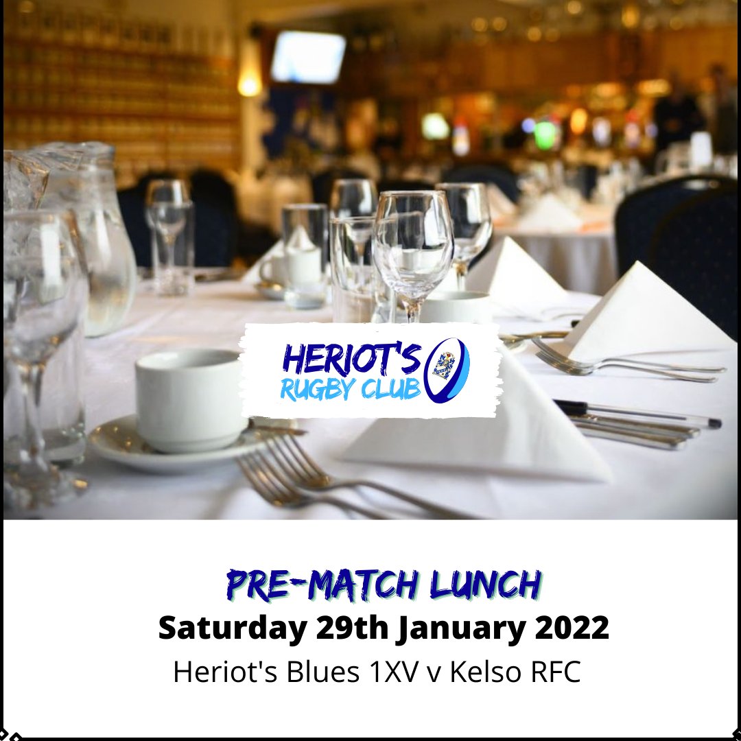 Final call for bookings for Saturday's pre-match lunch - Book now bit.ly/3KfGfA3 

Blues 1st XV will be at home to <a href="/KelsoRugby/">Kelso RFC</a> and Blues Women will also be playing at home in their playoff against <a href="/CarthaQPWomen/">Cartha Queens Park Women's Rugby</a>  #GetDowntoGoldie and support the teams