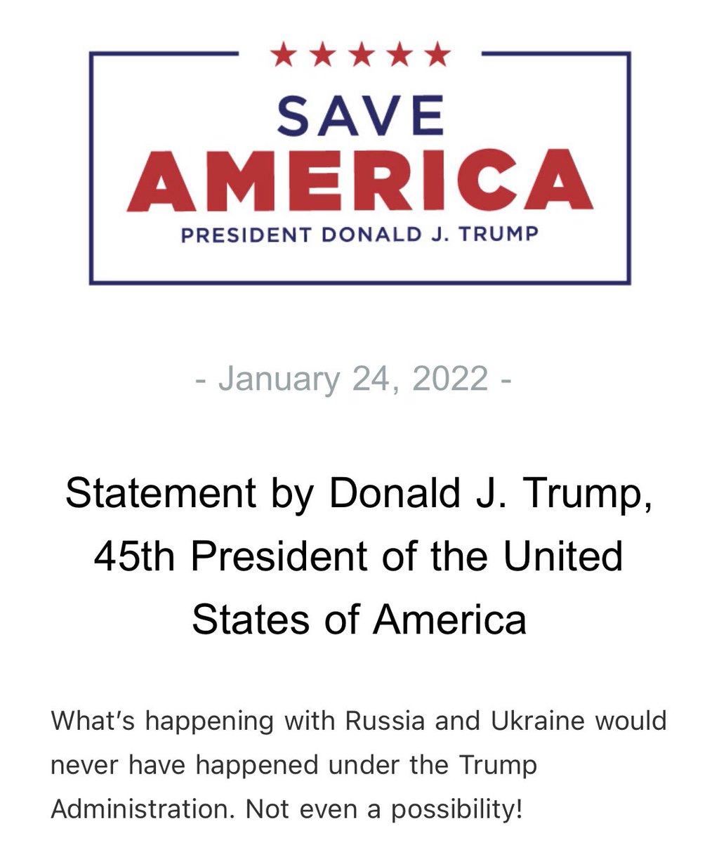 Statement by Donald J. Trump, 45th President of the United States of America