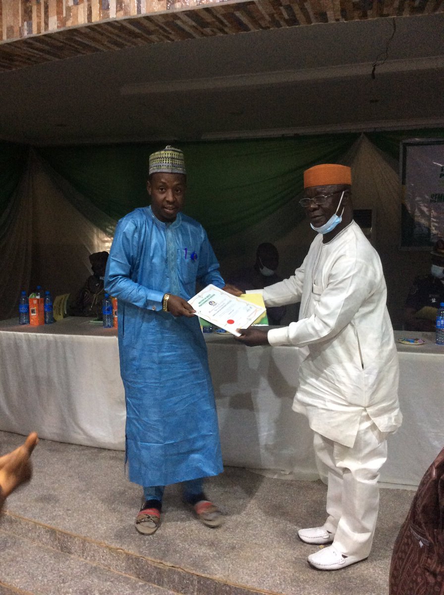 GodaiLtd's tweet photo. Our director operations, @RufaiHamisu colllecting his certificate of induction with #ISPON https://t.co/NFqTLfnV90