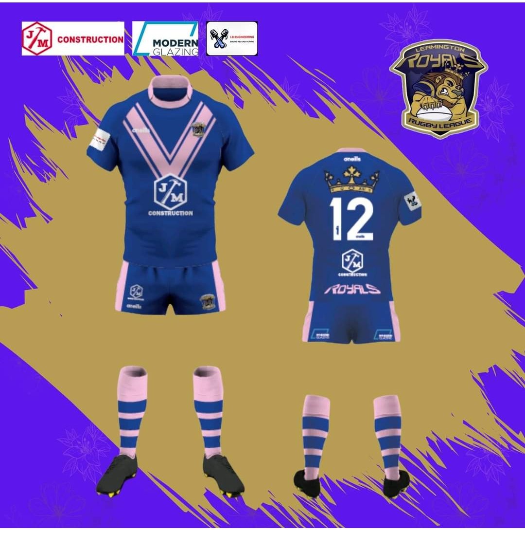 Royals 2022 senior kit. Thanks to our new sponsor JM Construction, Modern Glazing and IB Engineering.