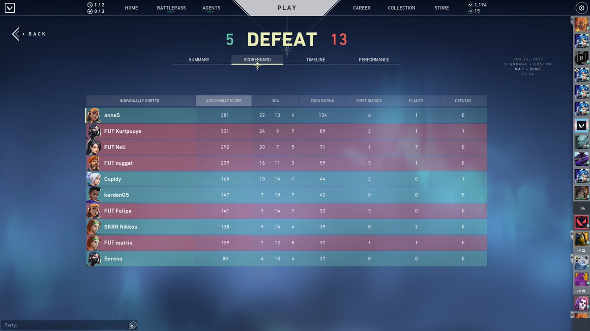 vanished_val's tweet photo. Sadly we lost our 2nd game vs. @FutbolistCo , ggwp!
#VCTGameChangers https://t.co/G9tuWbMRGU